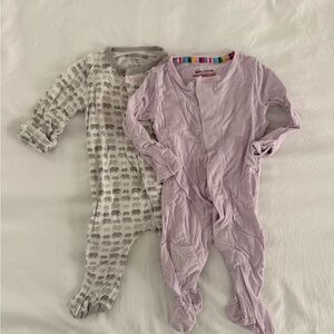 Magnetic Me - Gray Elephant & Lilac Footed Newborn Footie Pajamas